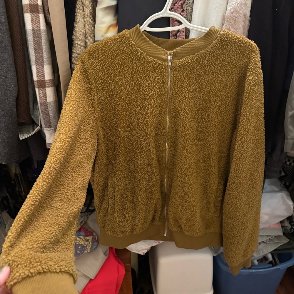 Women's Tan Sherpa Jacket